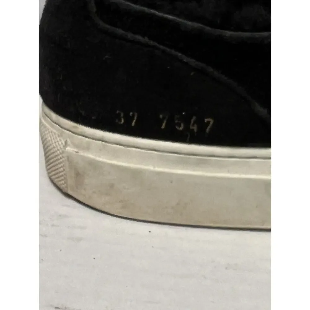 Common Projects Sneakers Size US 6.5 EU 37 Sherpa Suede Fuzzy Black Low‎ Lace Up